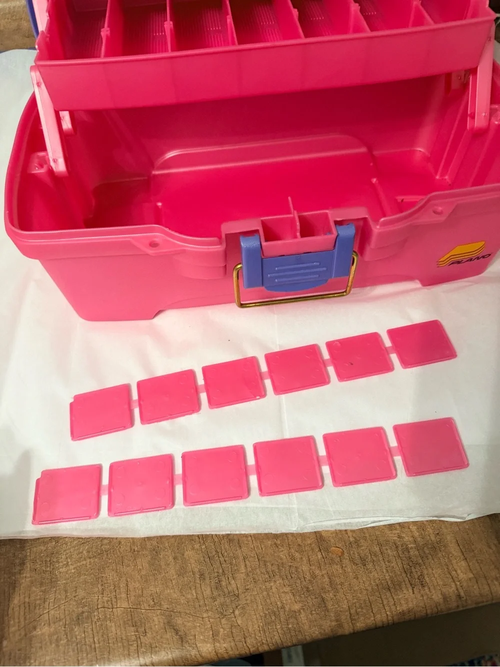 Plano 6202 Pink Periwinkle Two Tray Tackle Box Craft Organizer USA
